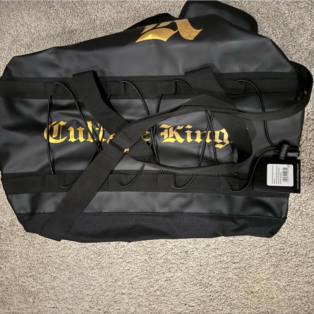 Culture Kings Black and Gold Men's Duffle Bag